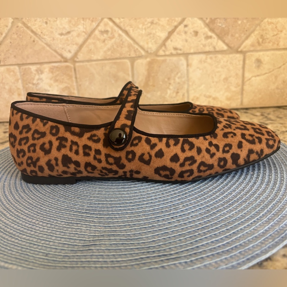 Michael by Michael Shannon Margaret Leopard Print Mary Jane Flat - Brown/Black - Picture 14 of 15